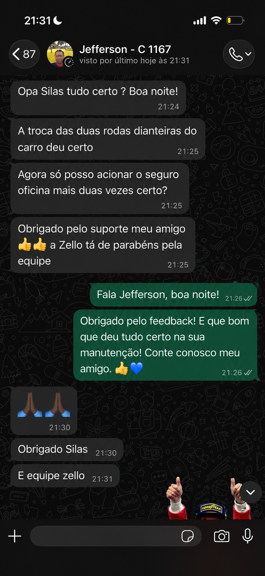 Prova social de cliente Zello