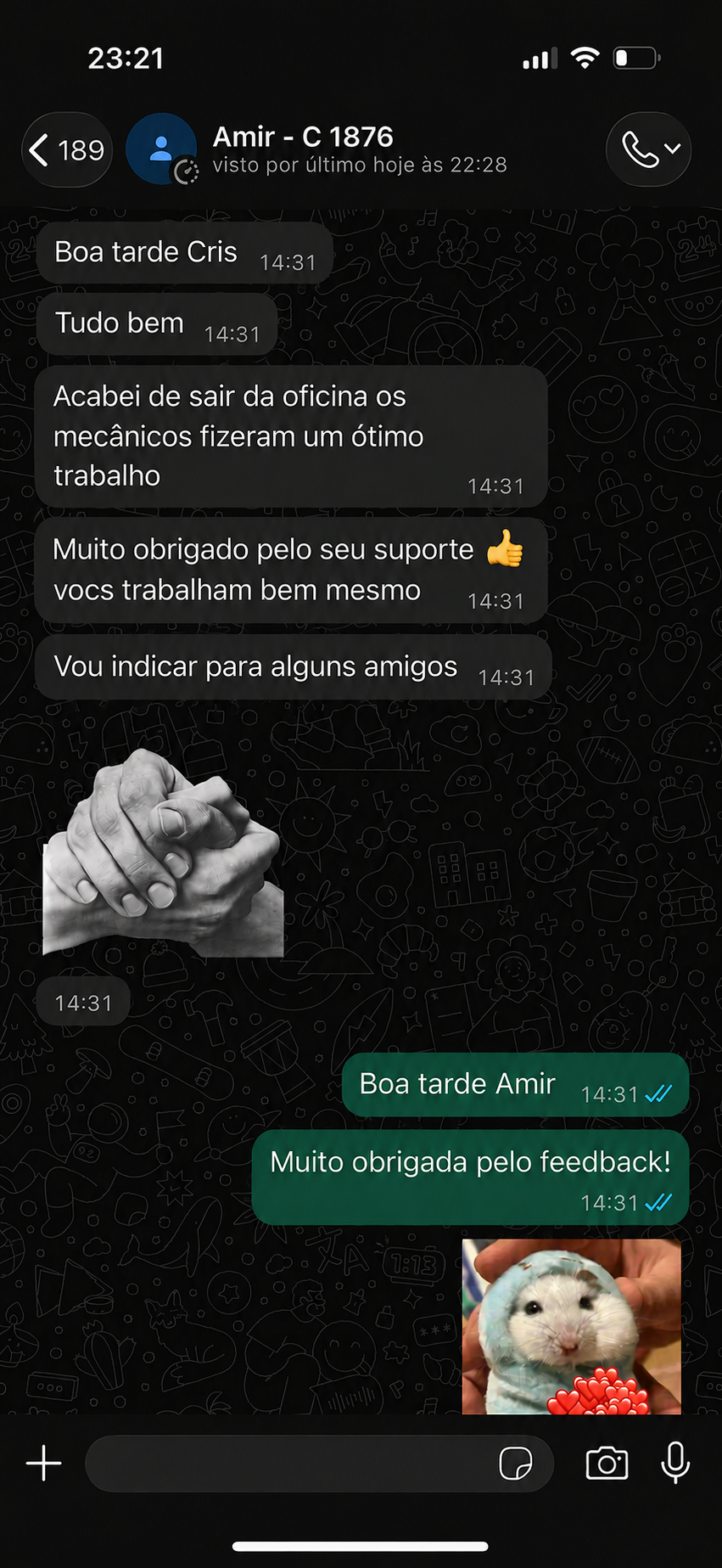 Prova social de cliente Zello